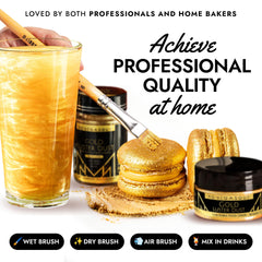 MONÉGASQUE gold edible glitter cocktail sparkles elevate cocktails with a luxurious finish.