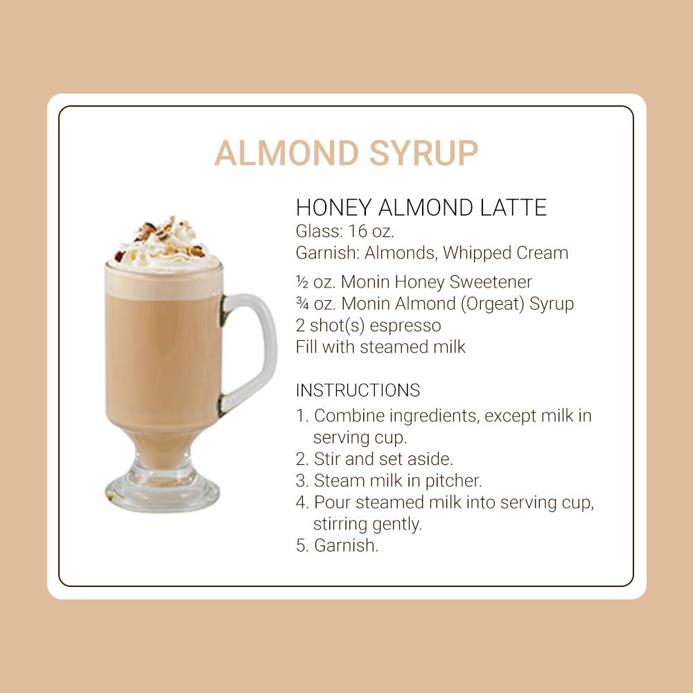 Monin Almond Syrup dessert topping over ice cream
