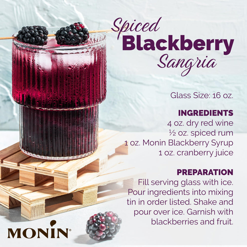 Monin Blackberry Syrup iced-tea setup for flavorful iced teas.