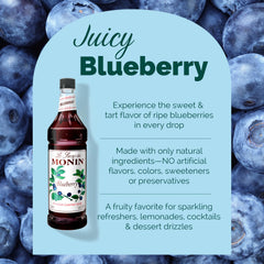 Monin Blueberry Syrup in cocktails showcases versatile berry flavor.