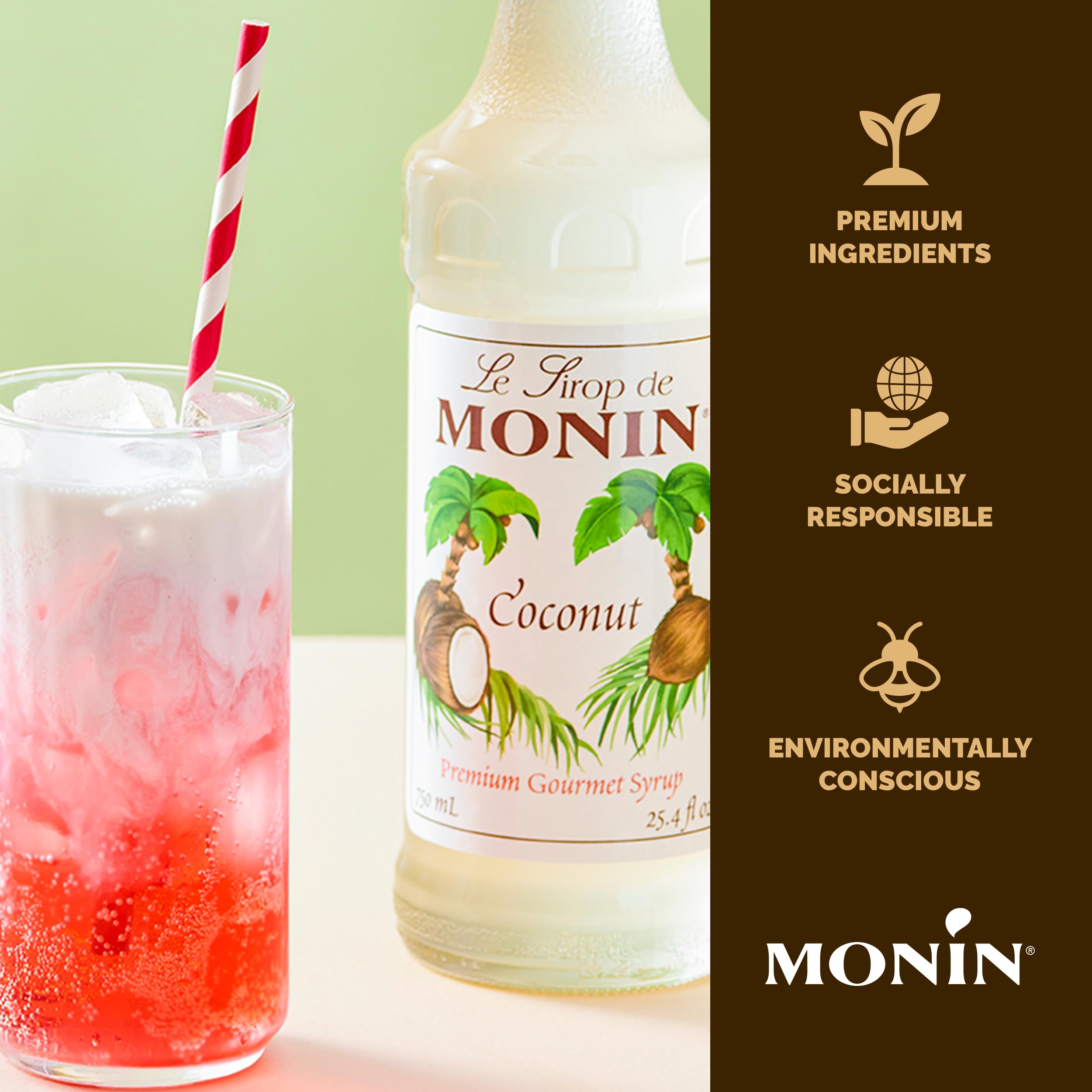 Monin Coconut Syrup as a cocktail mixer for island-inspired drinks