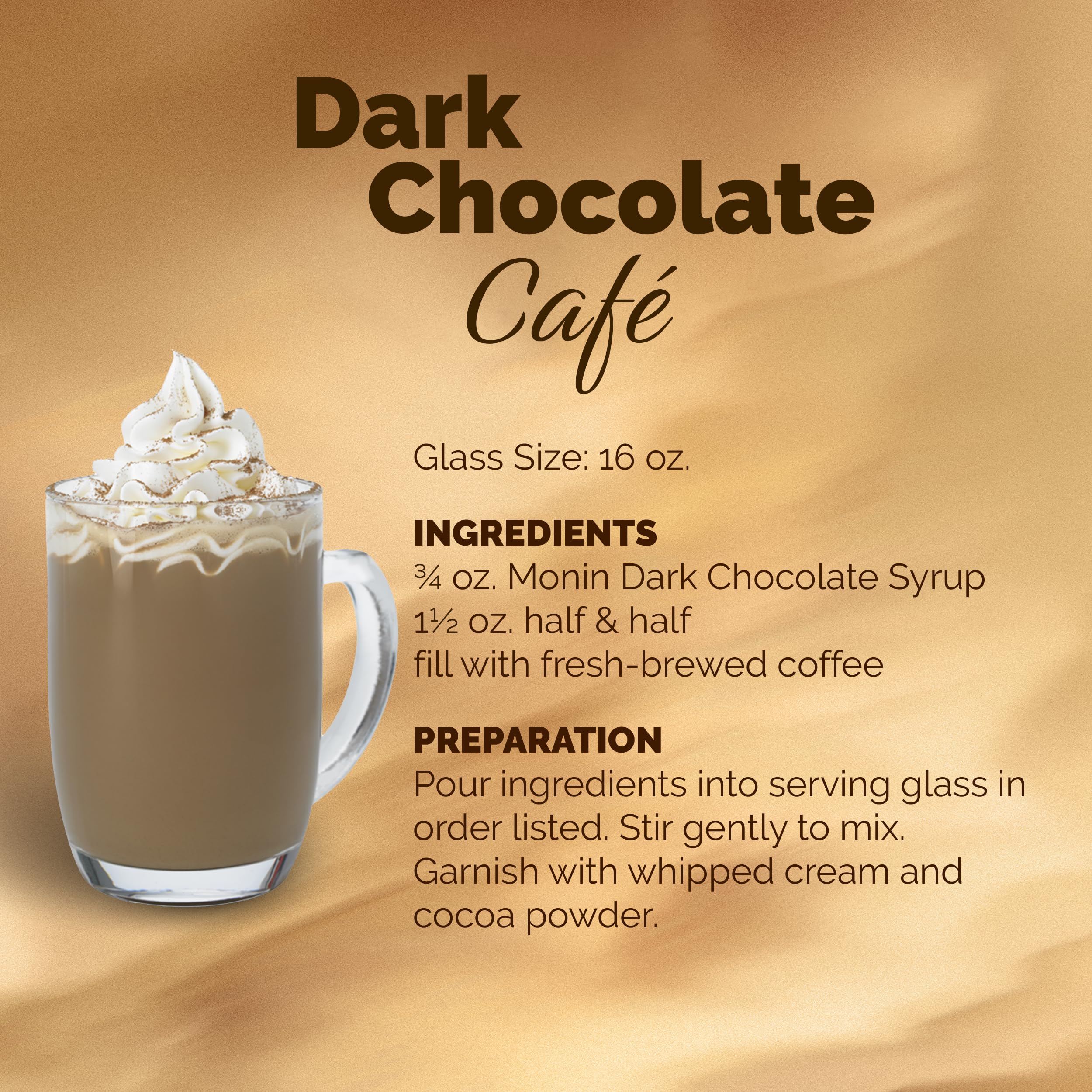 Monin Dark Chocolate Syrup with baking ingredients for dessert versatility.