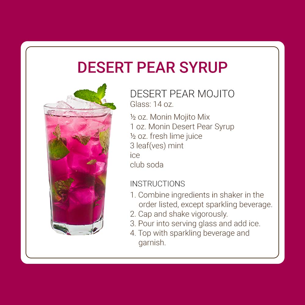 Soda topped with Monin Desert Pear Syrup for vibrant flavor