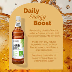 Monin Energy Boost glass demonstrating a smooth blend with no bitter aftertaste