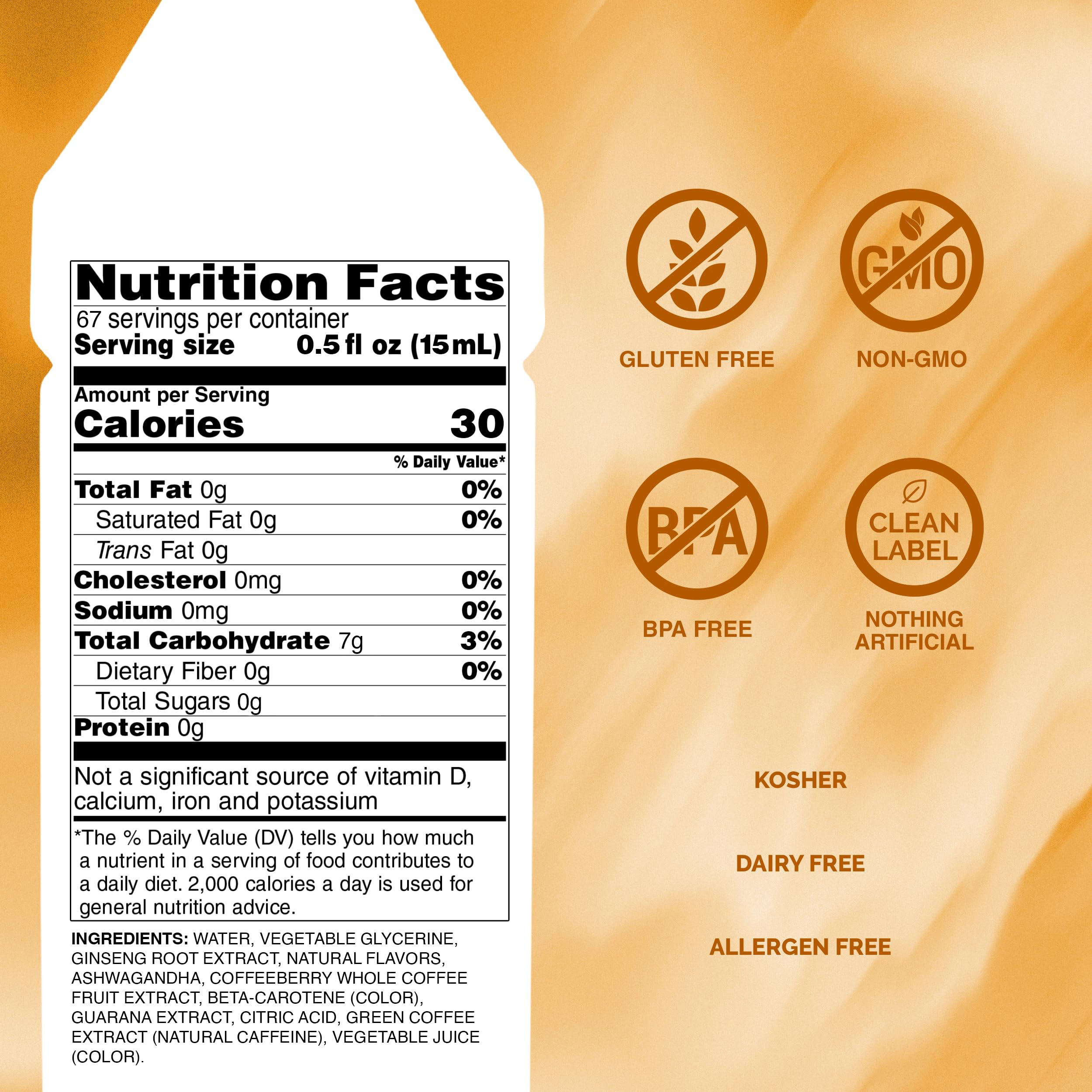 Monin Energy Boost being poured into a cup for a natural caffeine boost