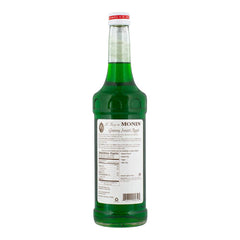 Monin Granny Smith Apple Syrup pour showcasing tart-sweet notes for mixed drinks.