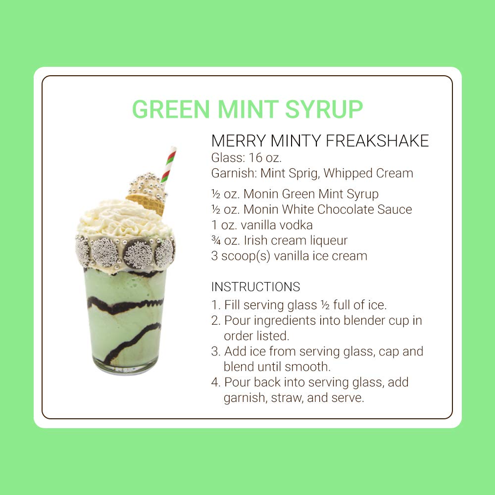 Teacup with Monin Green Mint Syrup adding cooling mint notes to tea