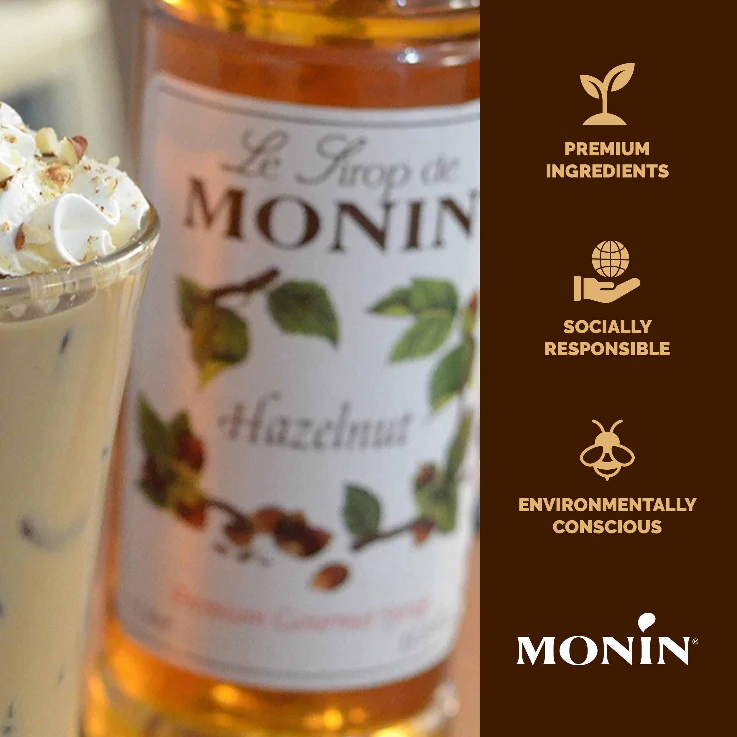 Smoothie featuring Monin Hazelnut Syrup for a nutty sweetness.