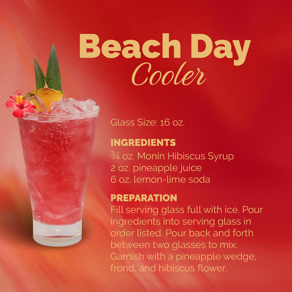 Monin Hibiscus Syrup lemonade-glass elevates lemonades with a floral, refreshing finish.