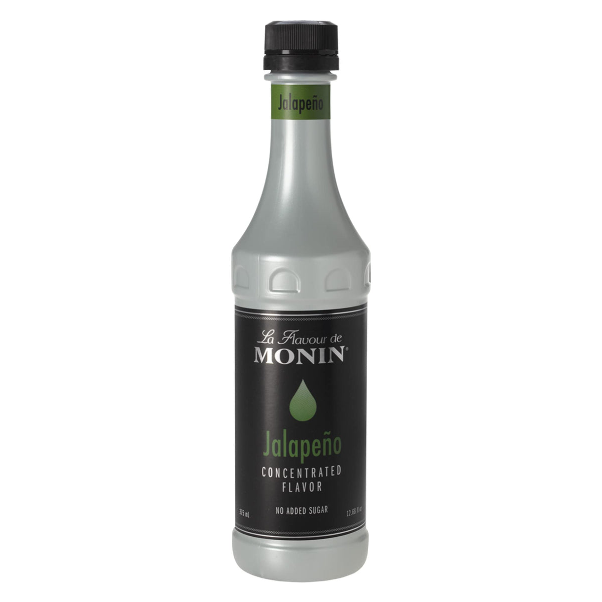 Monin Jalapeño Concentrate bottle delivers spicy jalapeño flavor for drinks and dishes.