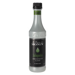 Monin Jalapeño Concentrate bottle delivers spicy jalapeño flavor for drinks and dishes.