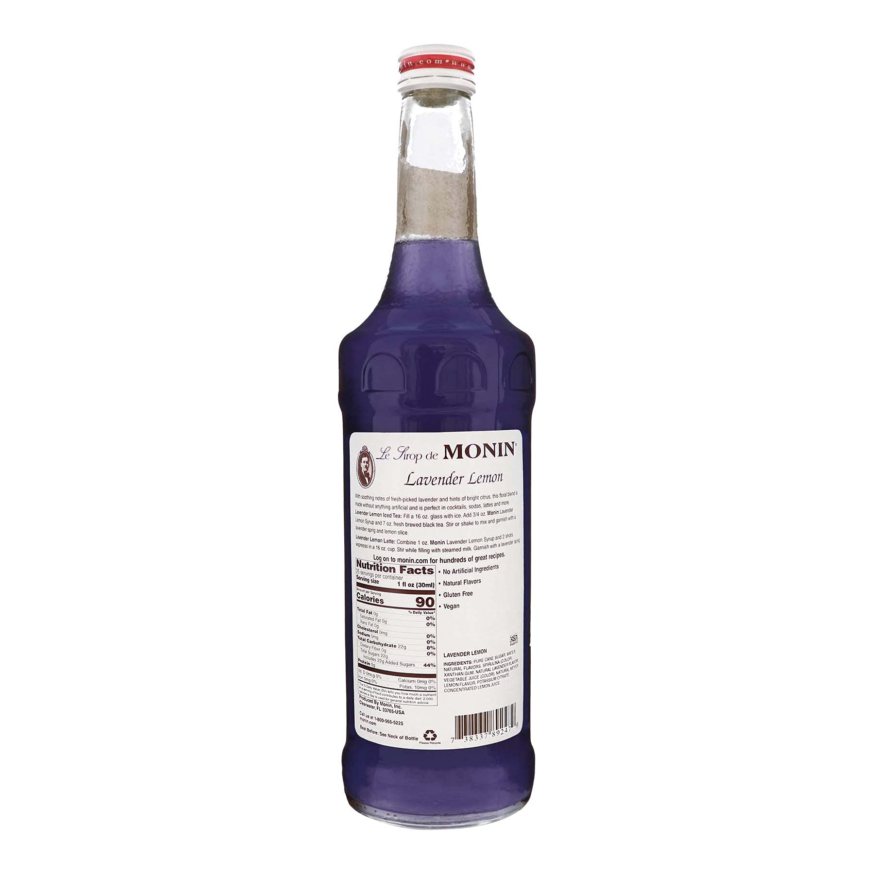 Cocktail setup featuring Monin Lavender Lemon Syrup delivers floral aroma and citrus balance