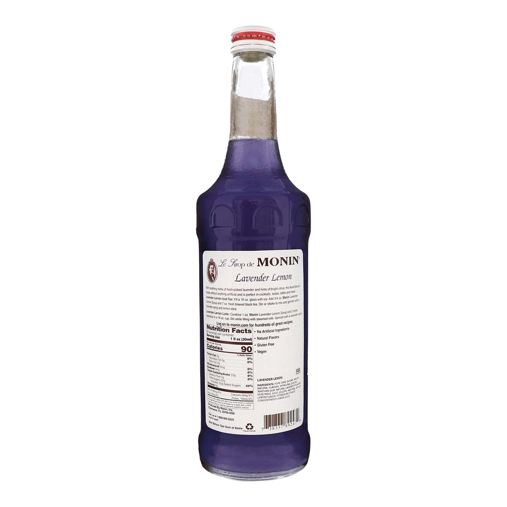 Cocktail setup featuring Monin Lavender Lemon Syrup delivers floral aroma and citrus balance