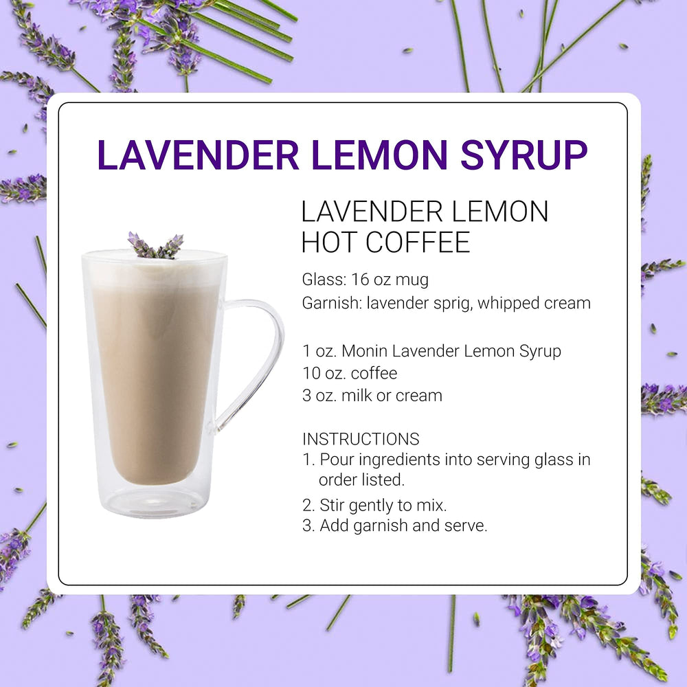 Soda served with Monin Lavender Lemon Syrup adds refreshing floral-citrus twist