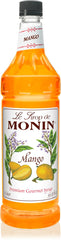 Monin Mango Syrup ingredients close-up emphasizing clean label