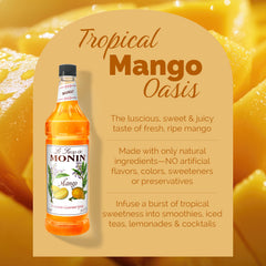 Monin Mango Syrup pump in use for mess-free, consistent pours