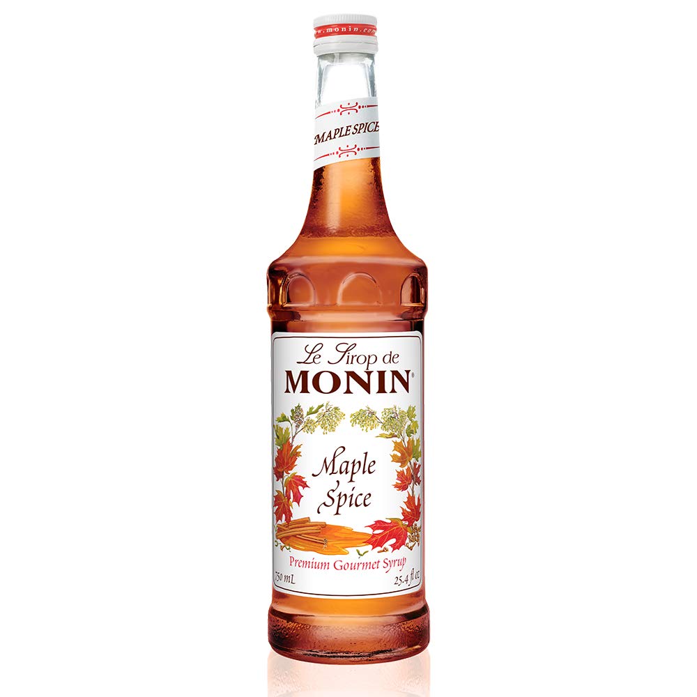 Monin Maple Spice Syrup bottle highlighting maple aroma ideal for cocktails