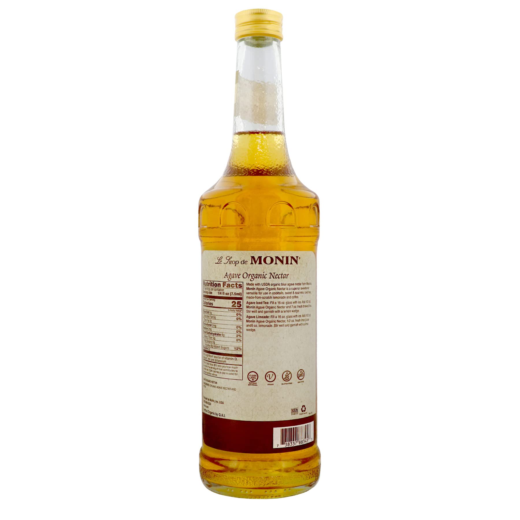 Pouring Monin Organic Agave Nectar adds balanced sweetness.