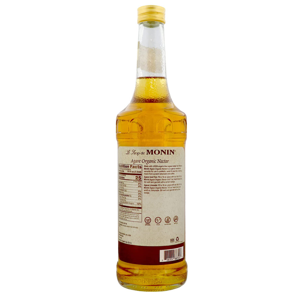 Pouring Monin Organic Agave Nectar adds balanced sweetness.