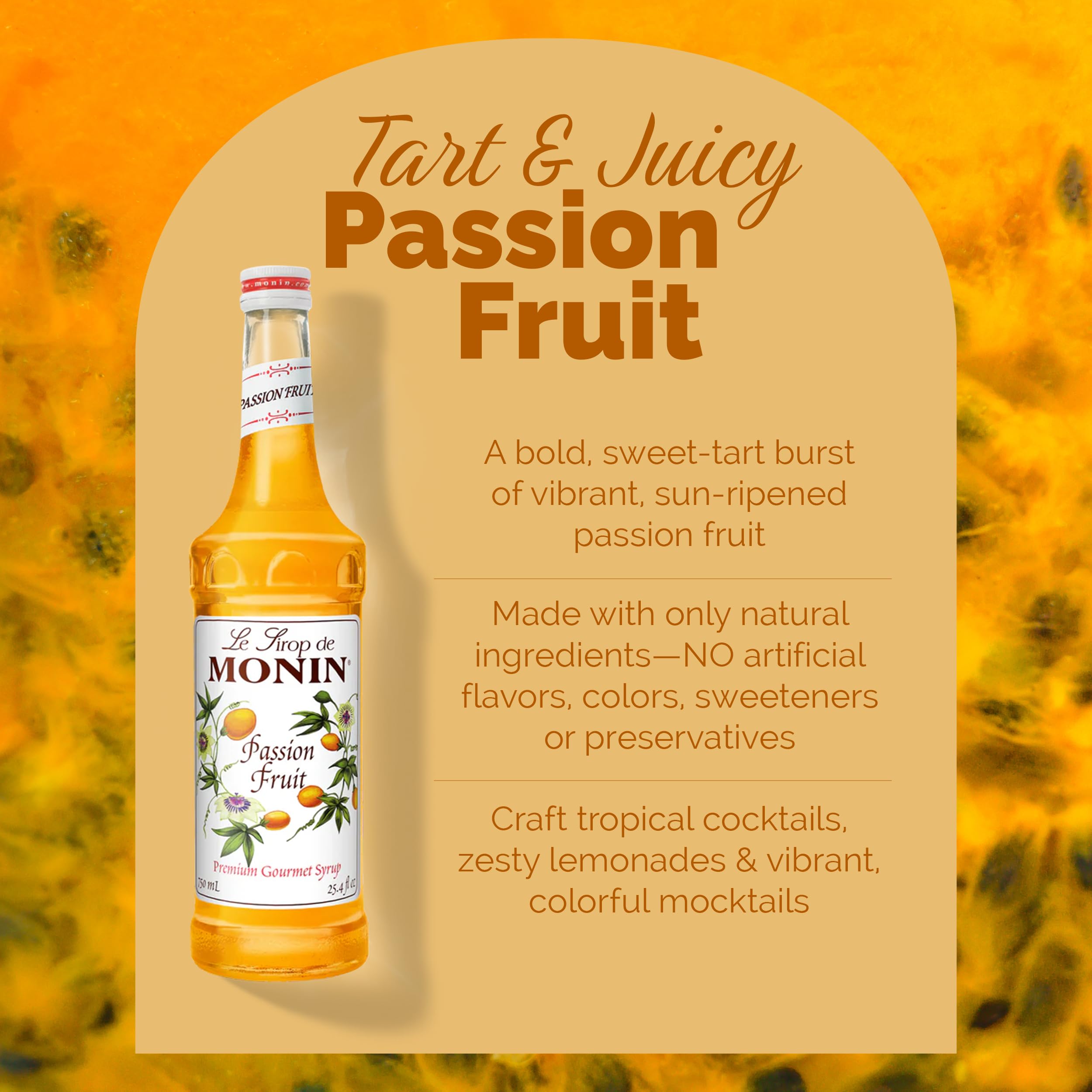 Monin Passion Fruit Syrup cocktail glass featuring tropical drink ideas and flavor balance