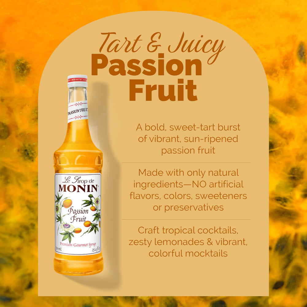 Monin Passion Fruit Syrup cocktail glass featuring tropical drink ideas and flavor balance