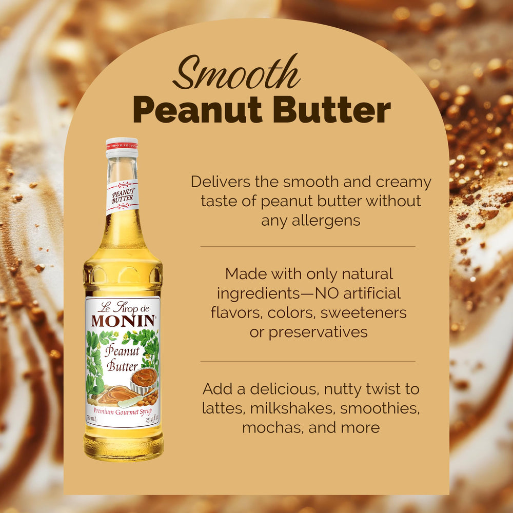 Shakes and smoothies blended with Monin Peanut Butter Syrup