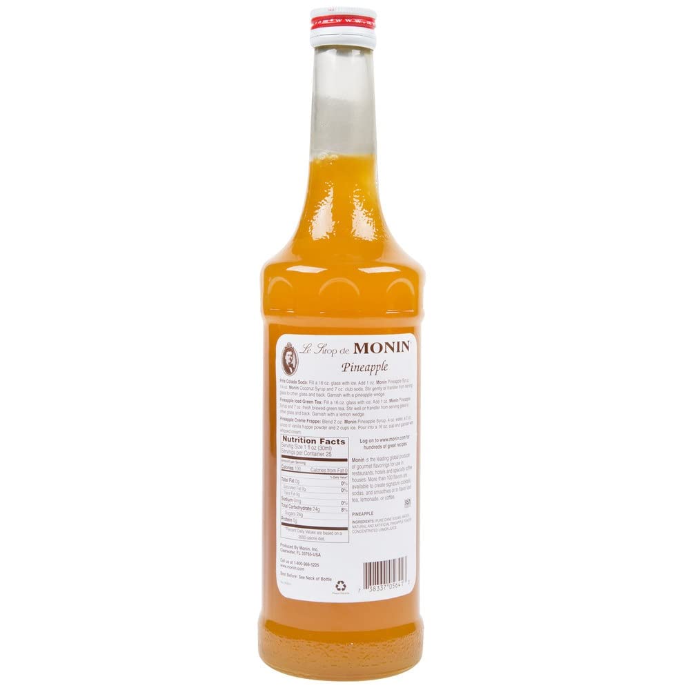 Monin Pineapple Syrup being poured into a glass for refreshing drinks