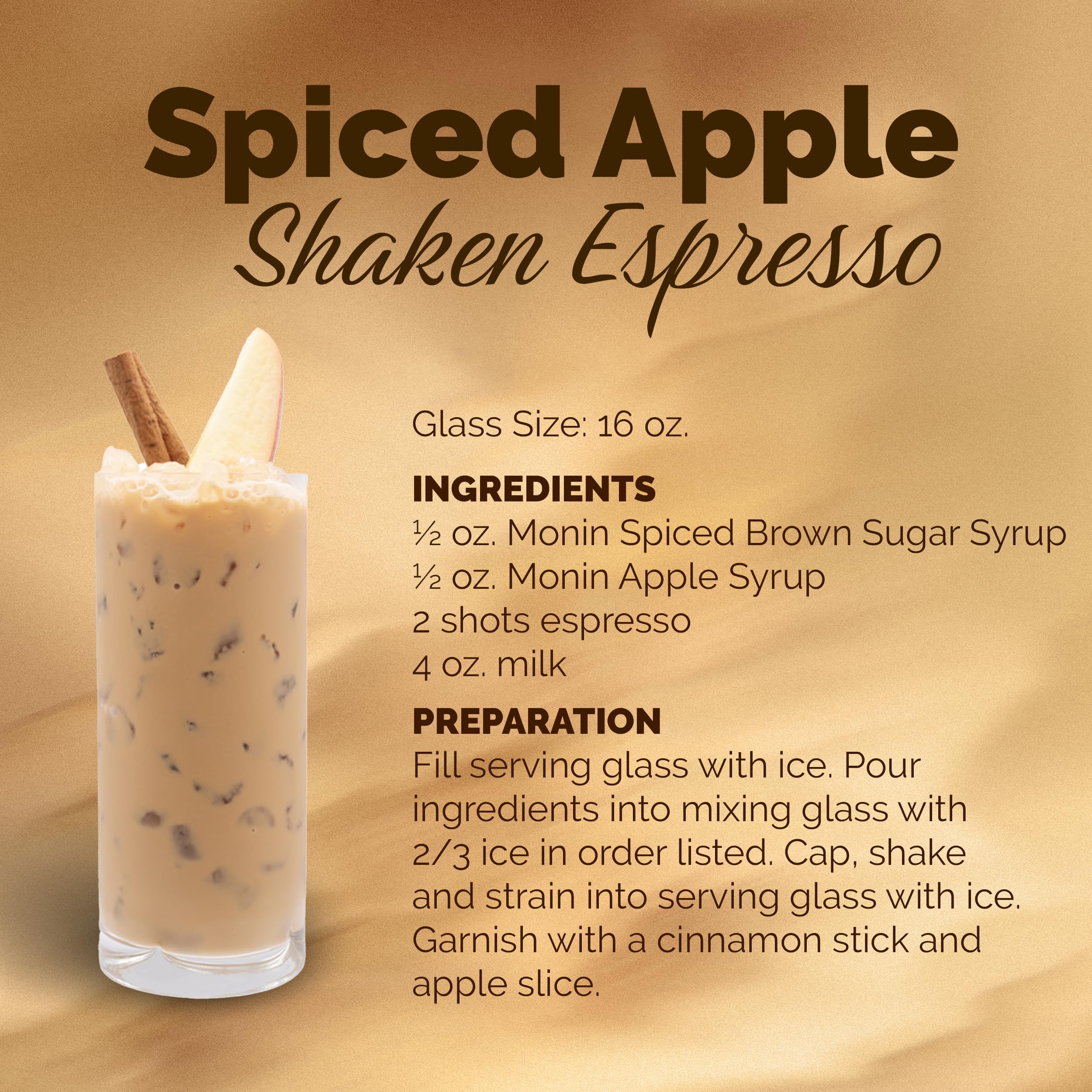Cocktail glass featuring Monin Spiced Brown Sugar Syrup for flavor depth.