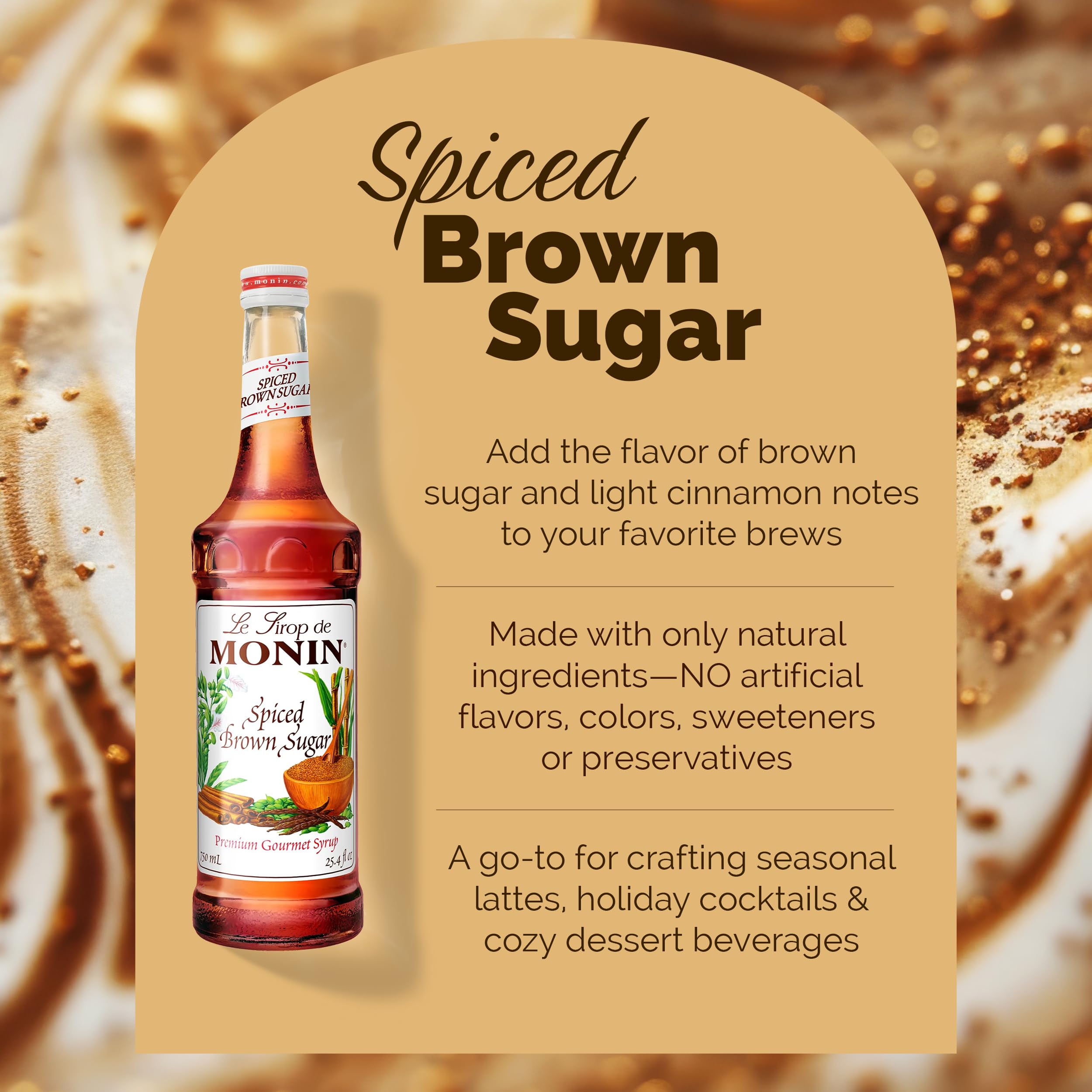 Dessert glaze with Monin Spiced Brown Sugar Syrup adding caramel notes.