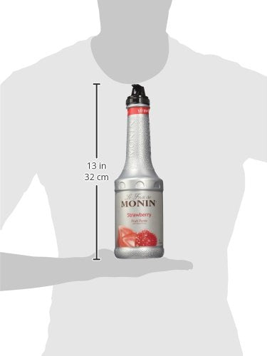 Monin Strawberry Puree label closeup signals premium ingredients