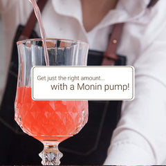 Monin syrup pump screws securely onto a 1-liter bottle for a clean fit