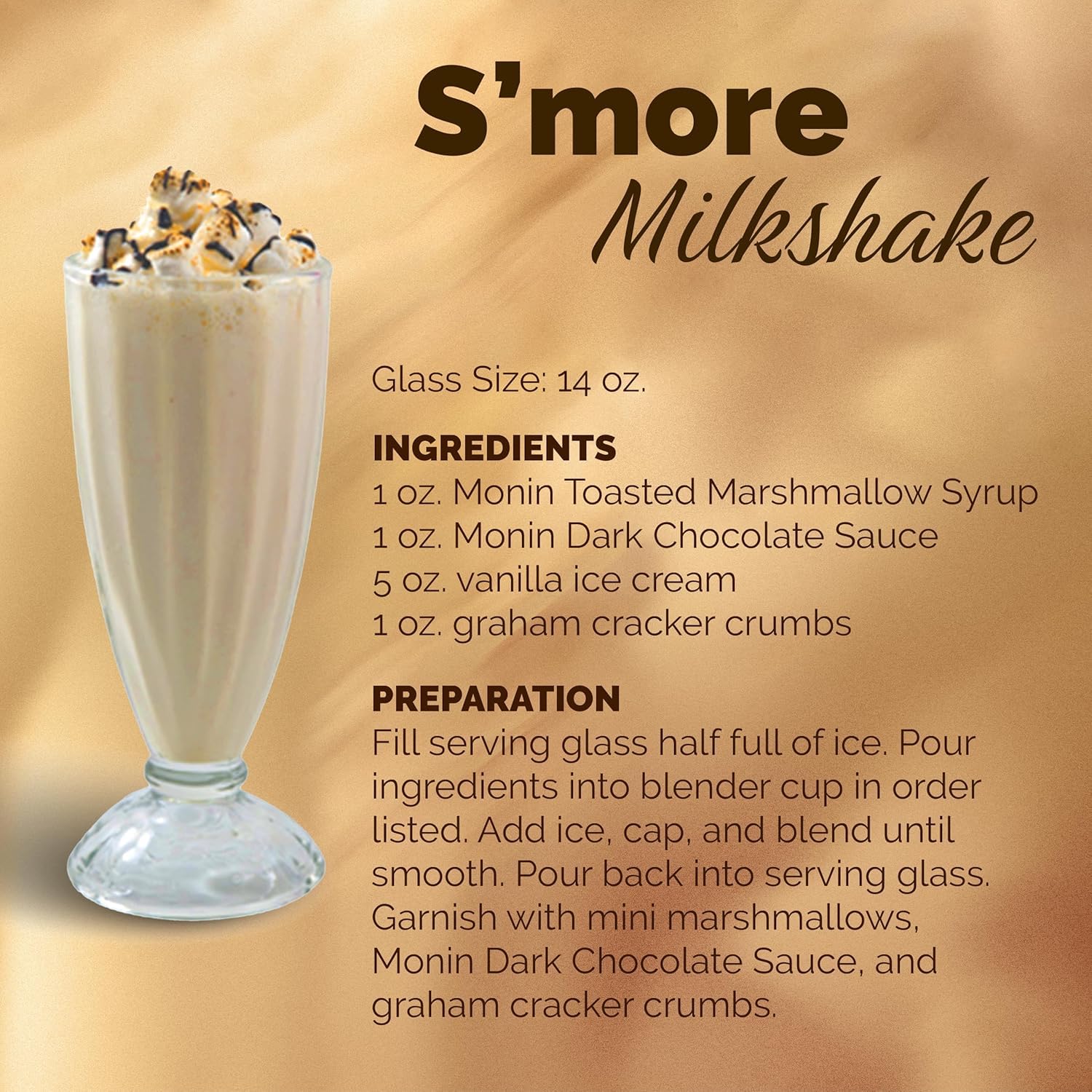 Monin Toasted Marshmallow Syrup in a dessert shake for a nostalgic treat.
