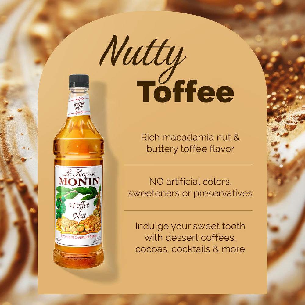 Monin Toffee Nut Syrup as a dessert glaze on a pastry for added depth