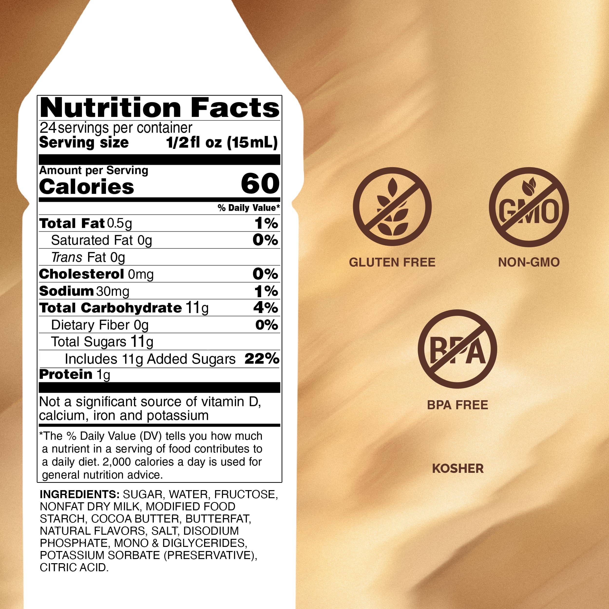 Monin White Chocolate Sauce dessert swirls add indulgence to treats.