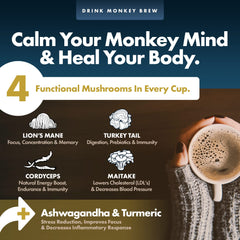 Steeped Monkey Brew Original cup ready for a focused moment