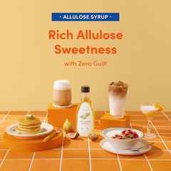 Ingredient view shows natural monk fruit and allulose composition.