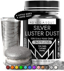 MONÉGASQUE silver edible glitter bottle adds festive sparkle to desserts and drinks.