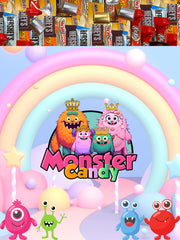 Monster Candy assorted chocolate bars display ideal for kid goodie bags