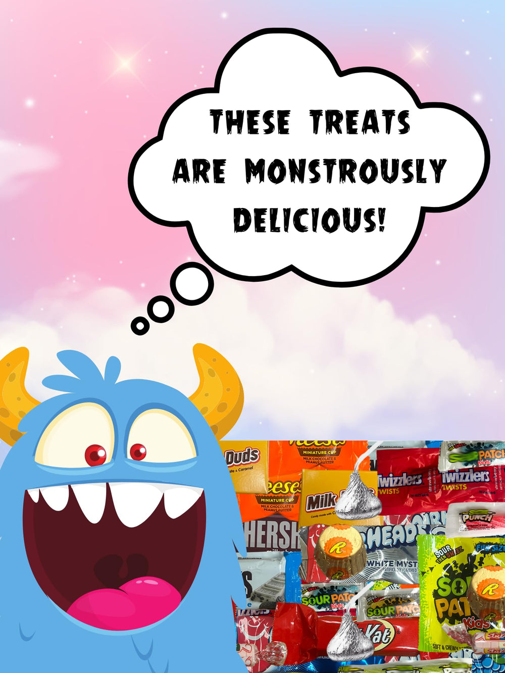 Monster Candy fruity candies mix provides kid friendly treats for celebrations.