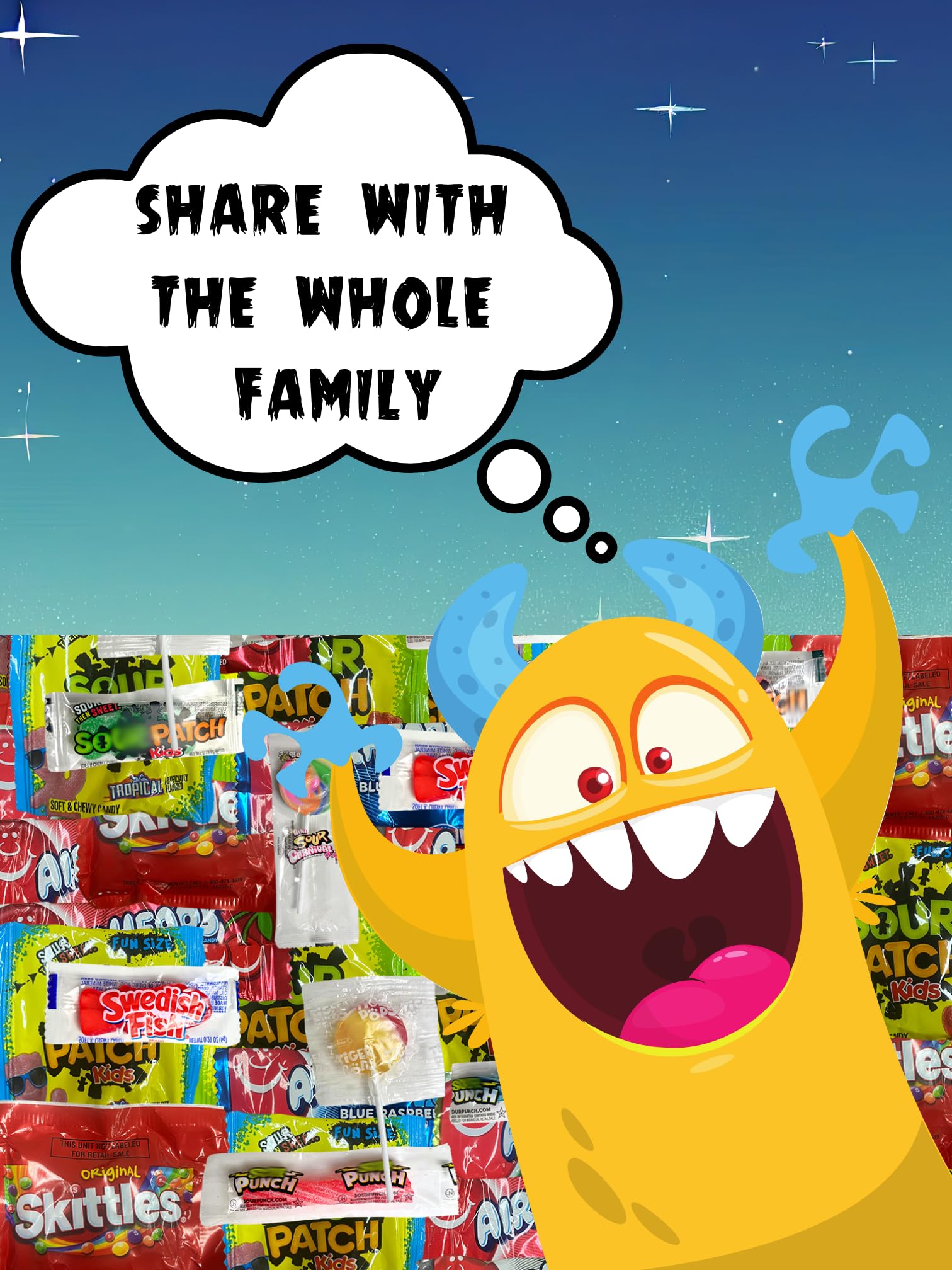 Monster Candy hard candy and lollipops deliver lasting flavor for festive goody bags.