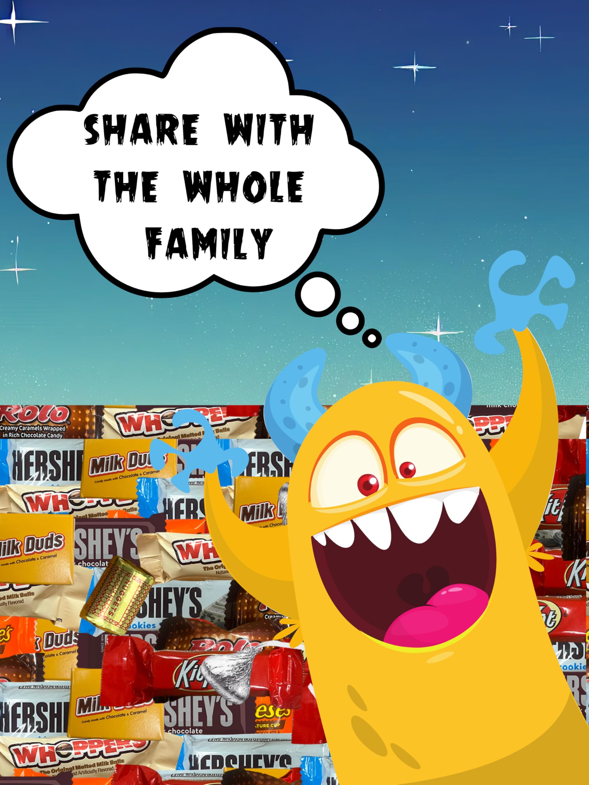 Monster Candy Individually Wrapped Chocolates: easy distribution at parties and classrooms.