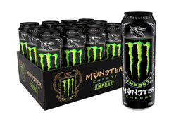 Monster Energy Import can front view, offering a bold energy boost for workouts.