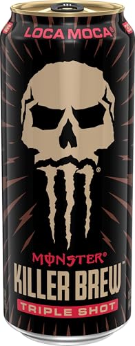 Close up of Monster Energy Killer Brew label and branding.