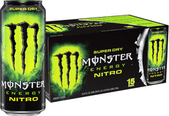 Monster Energy Nitro Super Dry 16oz can front with bold branding and energizing boost.