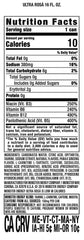 Monster Energy Ultra Rosa can nutrition facts close-up, zero sugar option for active days.