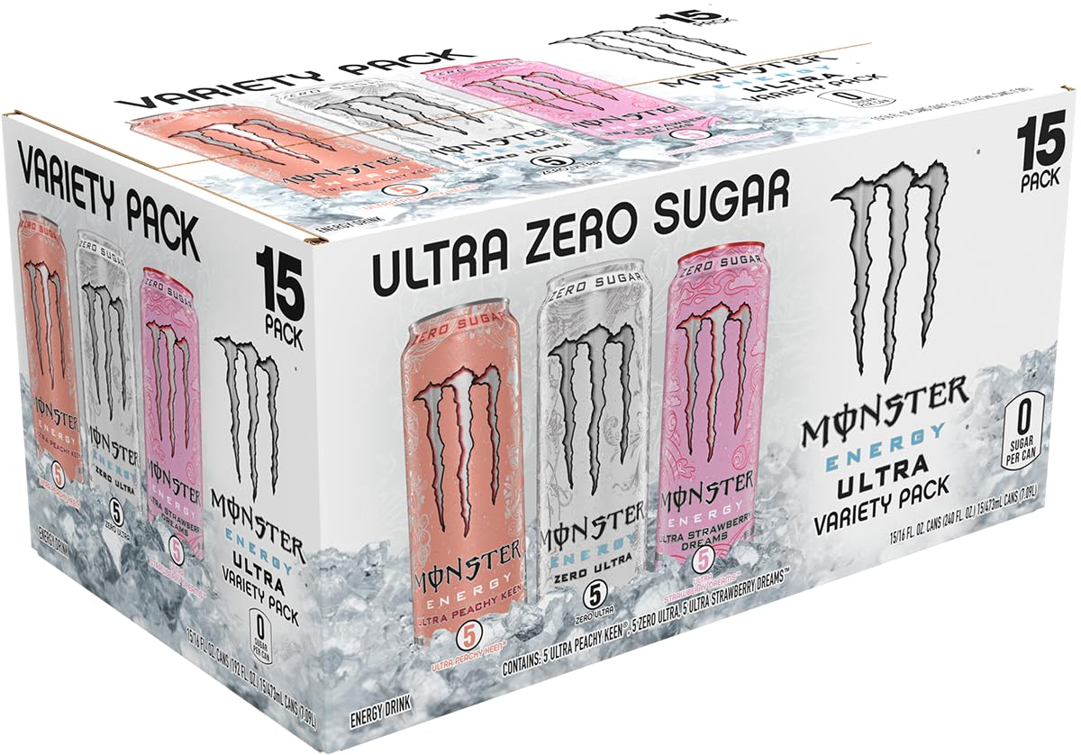 Monster Energy Ultra Strawberry Dreams bottle, sweet-tart profile with a smooth finish.