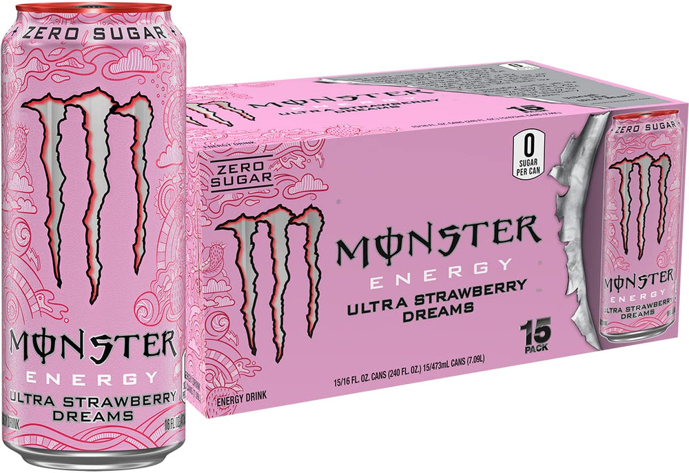 Monster Energy Ultra Strawberry Dreams can with bold strawberry flavor and zero sugar energy.