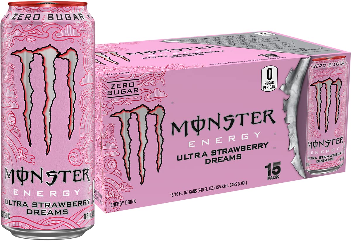 Monster Energy Ultra Strawberry Dreams can with bold strawberry flavor and zero sugar energy.