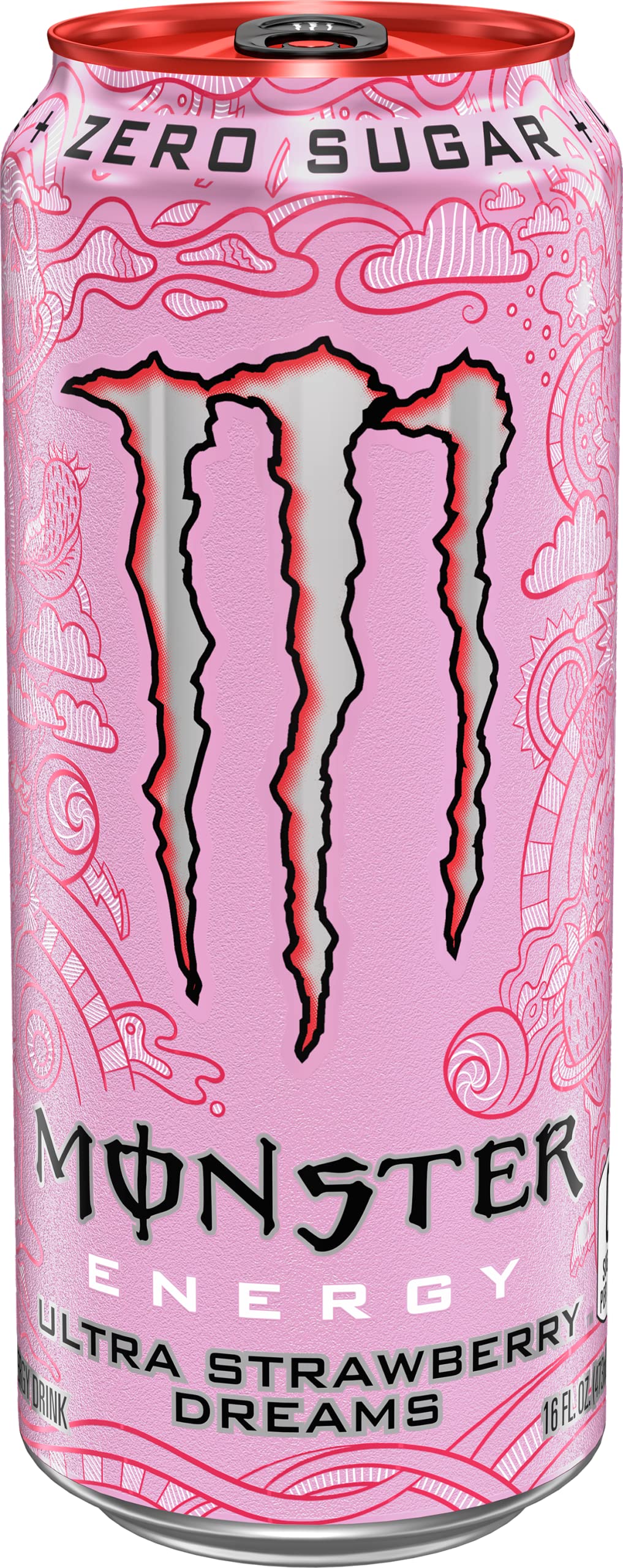 Can on ice highlights the frosty allure of Ultra Strawberry Dreams.