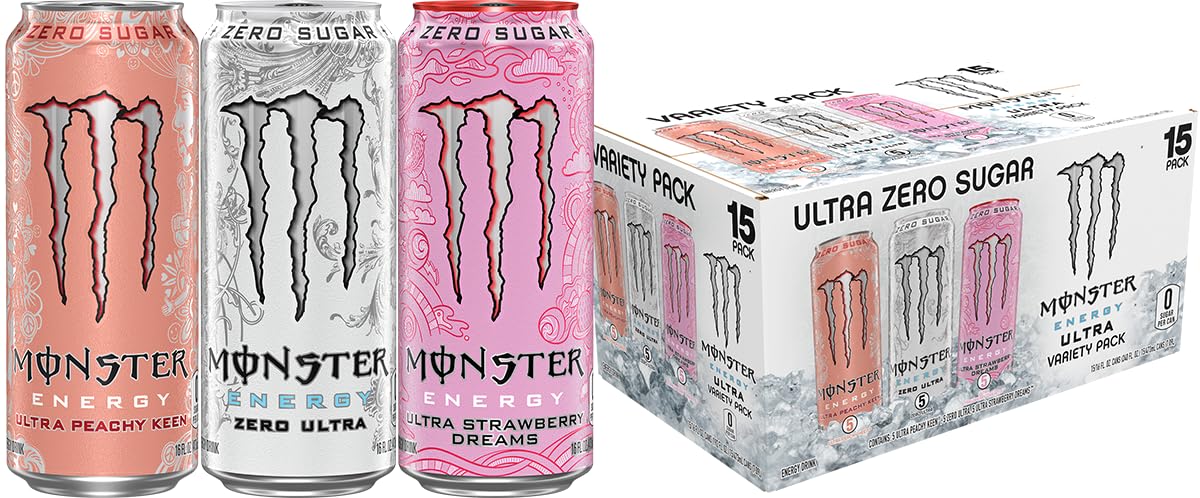 Monster Energy Ultra Zero Citrus bottle, refreshing, low-calorie pick-me-up for busy days.